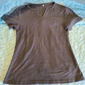 Boutique Waffle Knit Short Sleeve Top